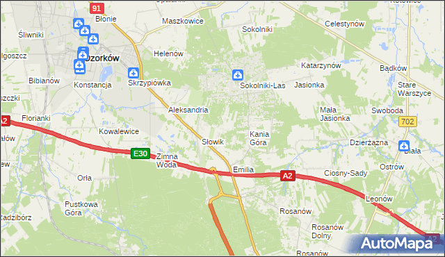 mapa Adolfów gmina Zgierz, Adolfów gmina Zgierz na mapie Targeo