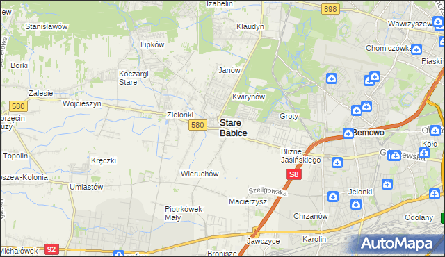 mapa Babice Nowe, Babice Nowe na mapie Targeo