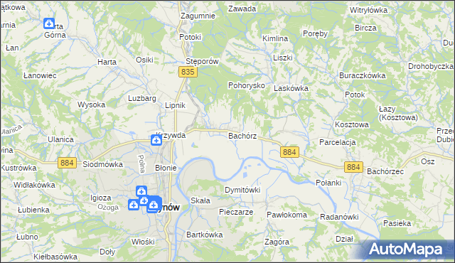 mapa Bachórz gmina Dynów, Bachórz gmina Dynów na mapie Targeo