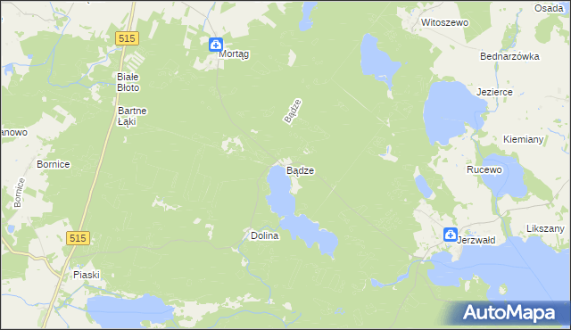 mapa Bądze gmina Stary Dzierzgoń, Bądze gmina Stary Dzierzgoń na mapie Targeo