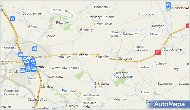 mapa Balbinów, Balbinów na mapie Targeo