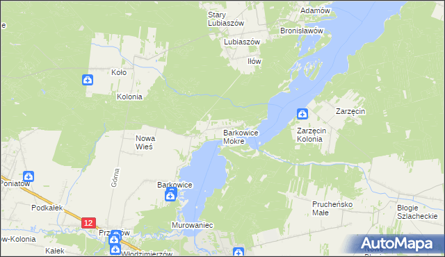 mapa Barkowice Mokre, Barkowice Mokre na mapie Targeo
