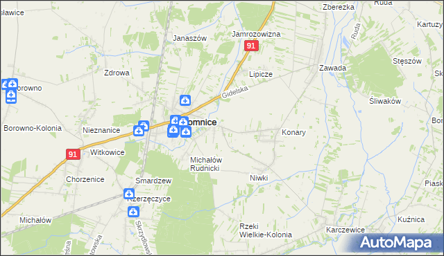 mapa Bartkowice, Bartkowice na mapie Targeo
