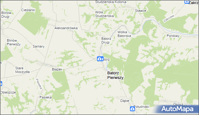 mapa Batorz, Batorz na mapie Targeo