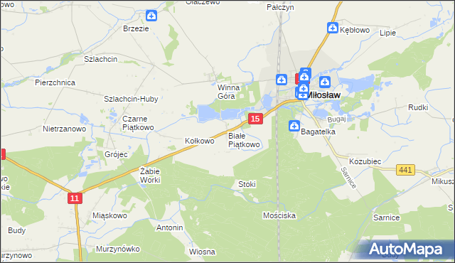 mapa Białe Piątkowo, Białe Piątkowo na mapie Targeo