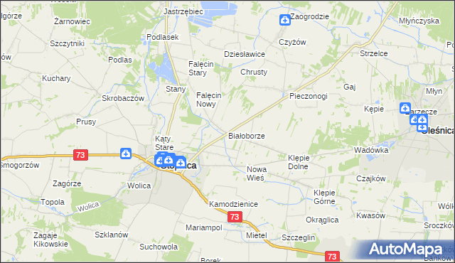 mapa Białoborze, Białoborze na mapie Targeo