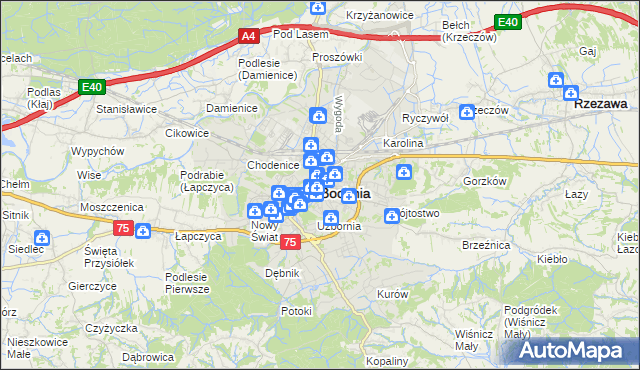 mapa Bochni, Bochnia na mapie Targeo