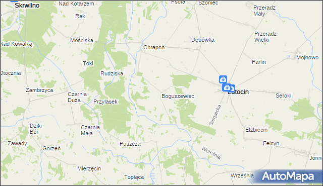 mapa Boguszewiec, Boguszewiec na mapie Targeo