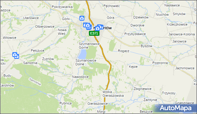 mapa Borek Klimontowski, Borek Klimontowski na mapie Targeo