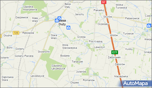 mapa Boruty gmina Belsk Duży, Boruty gmina Belsk Duży na mapie Targeo