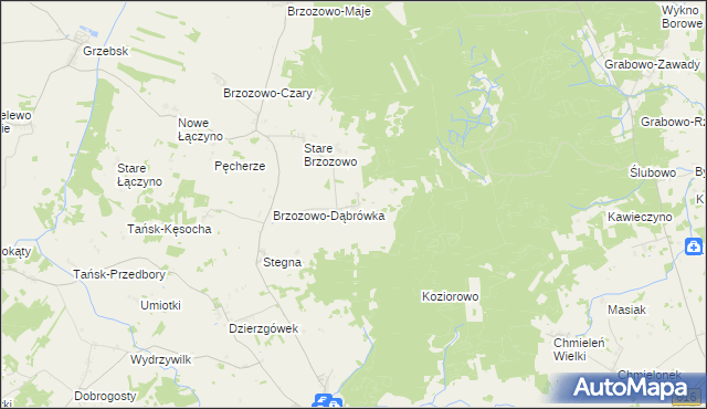 mapa Brzozowo-Łęg, Brzozowo-Łęg na mapie Targeo