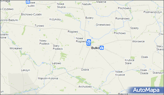 mapa Bulkowo-Kolonia, Bulkowo-Kolonia na mapie Targeo