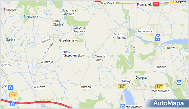 mapa Ceradz Dolny, Ceradz Dolny na mapie Targeo