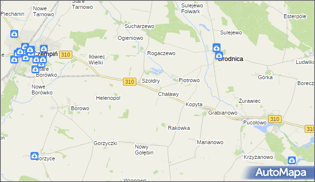 mapa Chaławy, Chaławy na mapie Targeo