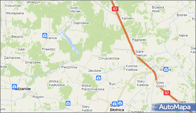 mapa Chruściechów gmina Stara Błotnica, Chruściechów gmina Stara Błotnica na mapie Targeo