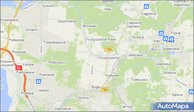 mapa Chruszczobród, Chruszczobród na mapie Targeo