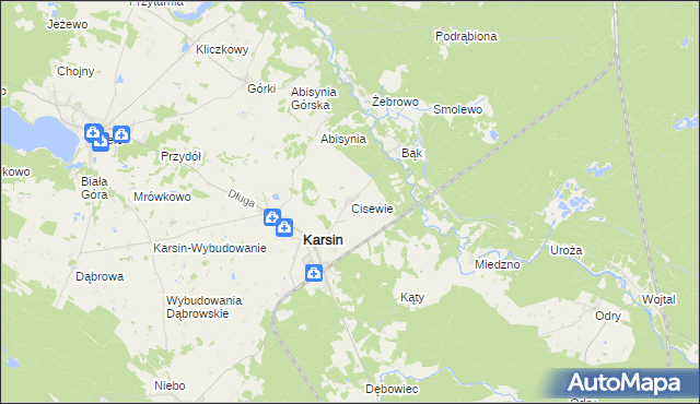 mapa Cisewie, Cisewie na mapie Targeo