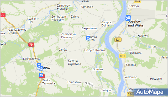 mapa Ciszyca-Kolonia, Ciszyca-Kolonia na mapie Targeo