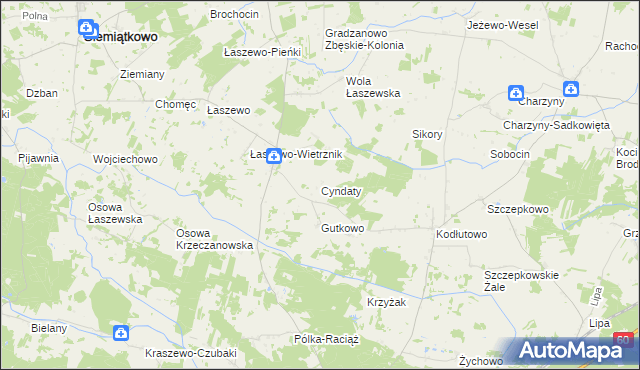 mapa Cyndaty, Cyndaty na mapie Targeo