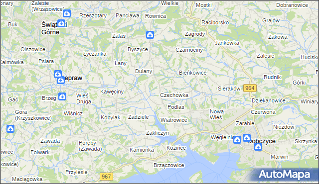 mapa Czechówka gmina Siepraw, Czechówka gmina Siepraw na mapie Targeo