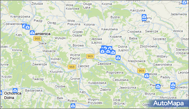 mapa Czerniec gmina Łącko, Czerniec gmina Łącko na mapie Targeo
