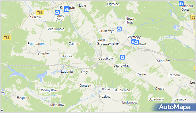 mapa Czostków gmina Krasocin, Czostków gmina Krasocin na mapie Targeo