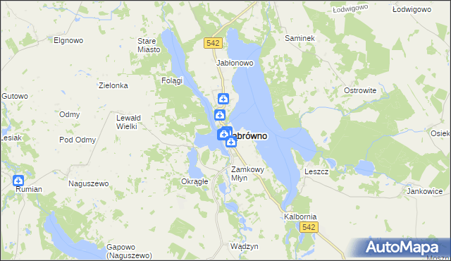 mapa Dąbrówno powiat ostródzki, Dąbrówno powiat ostródzki na mapie Targeo