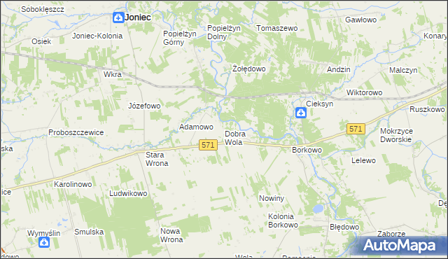 mapa Dobra Wola gmina Nasielsk, Dobra Wola gmina Nasielsk na mapie Targeo