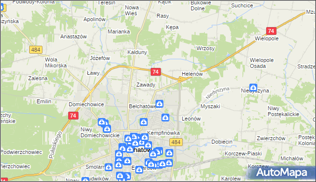 mapa Dobrzelów, Dobrzelów na mapie Targeo