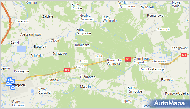 mapa Dukt, Dukt na mapie Targeo