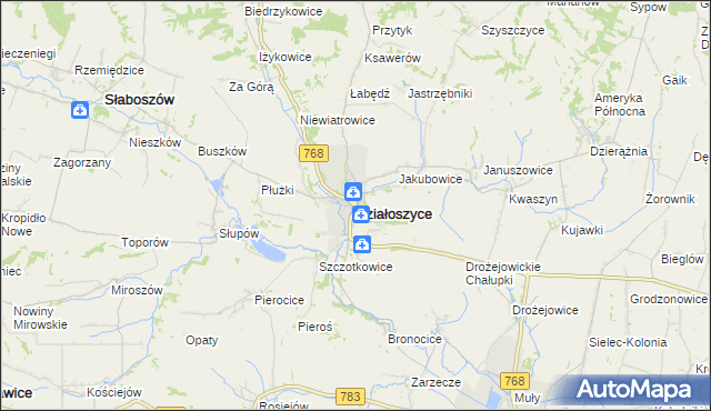 mapa Działoszyce, Działoszyce na mapie Targeo