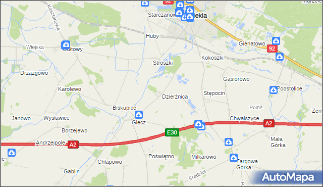 mapa Dzierżnica, Dzierżnica na mapie Targeo