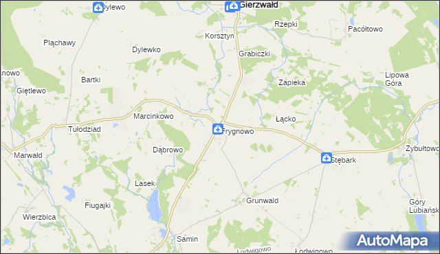 mapa Frygnowo, Frygnowo na mapie Targeo