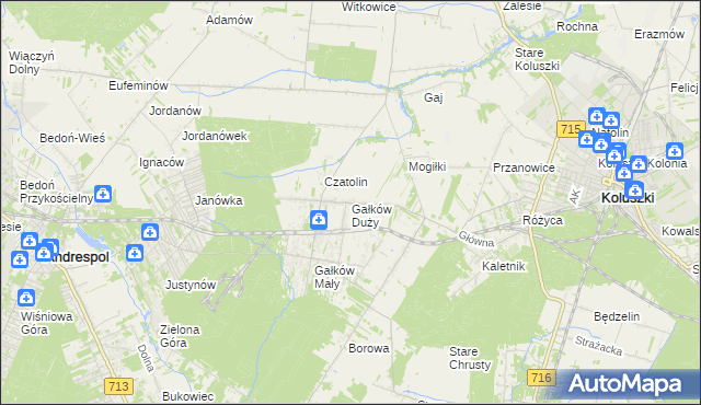 mapa Gałków Duży, Gałków Duży na mapie Targeo