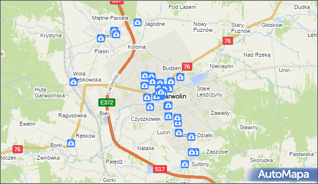 mapa Garwolin, Garwolin na mapie Targeo
