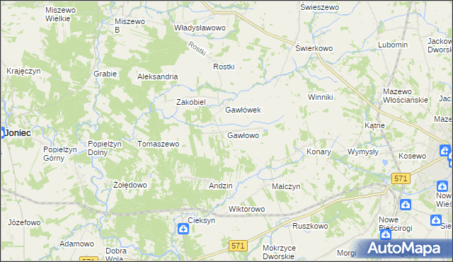 mapa Gawłowo, Gawłowo na mapie Targeo