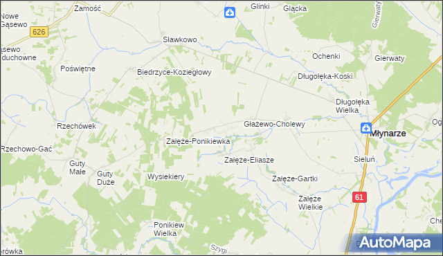 mapa Głażewo-Święszki, Głażewo-Święszki na mapie Targeo