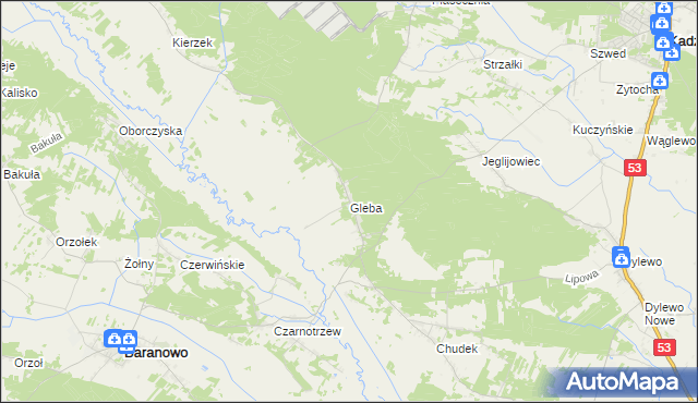 mapa Gleba, Gleba na mapie Targeo