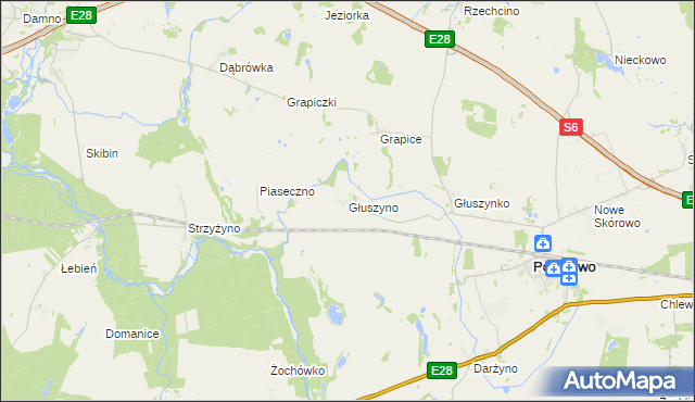 mapa Głuszyno, Głuszyno na mapie Targeo
