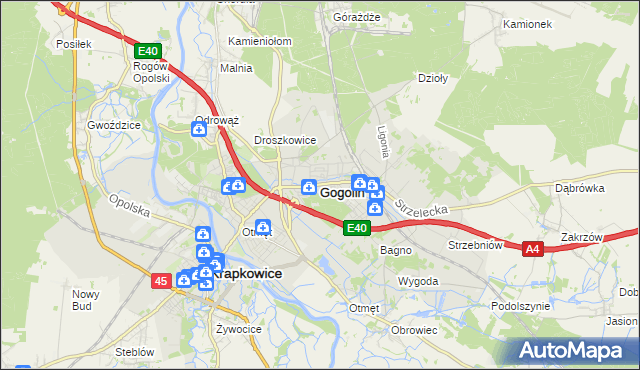 mapa Gogolin powiat krapkowicki, Gogolin powiat krapkowicki na mapie Targeo