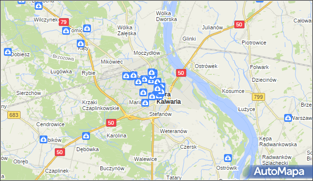mapa Góra Kalwaria, Góra Kalwaria na mapie Targeo