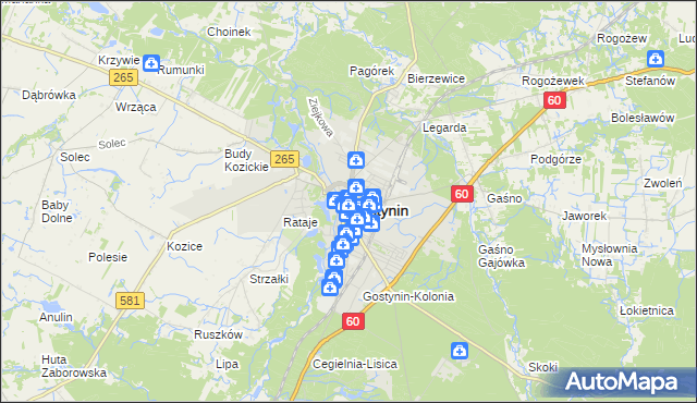 mapa Gostynin, Gostynin na mapie Targeo