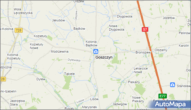 mapa Goszczyn powiat grójecki, Goszczyn powiat grójecki na mapie Targeo