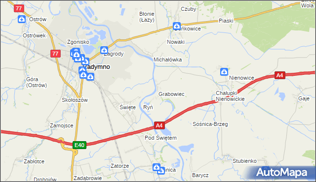 mapa Grabowiec gmina Radymno, Grabowiec gmina Radymno na mapie Targeo