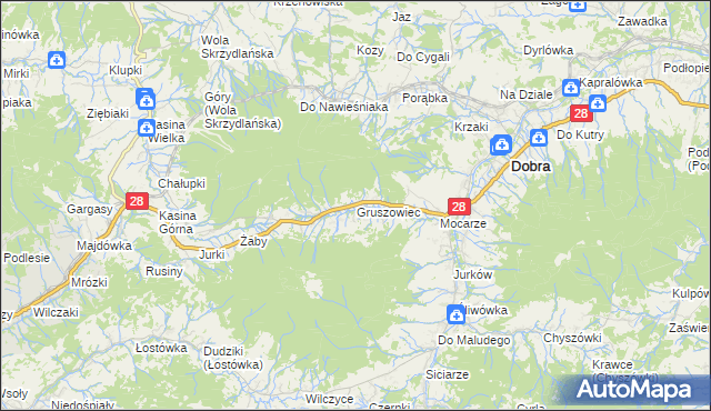 mapa Gruszowiec, Gruszowiec na mapie Targeo