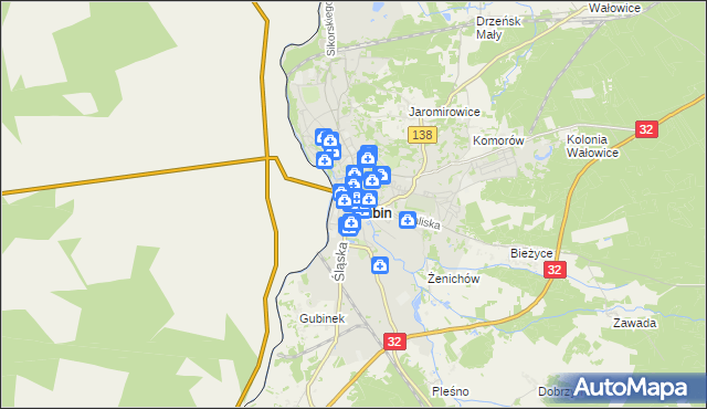 mapa Gubin, Gubin na mapie Targeo