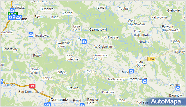mapa Gwoźnica Górna, Gwoźnica Górna na mapie Targeo