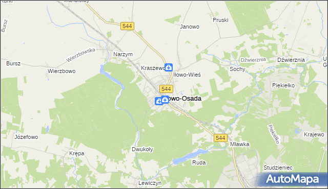 mapa Iłowo-Osada, Iłowo-Osada na mapie Targeo