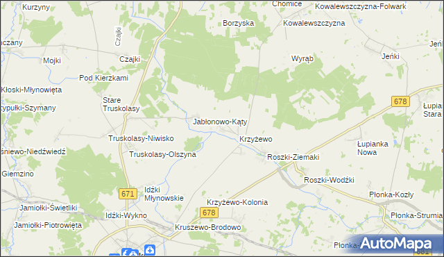mapa Jabłonowo-Wypychy, Jabłonowo-Wypychy na mapie Targeo