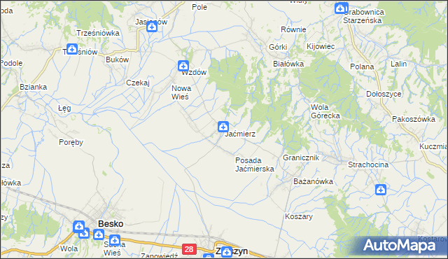mapa Jaćmierz, Jaćmierz na mapie Targeo